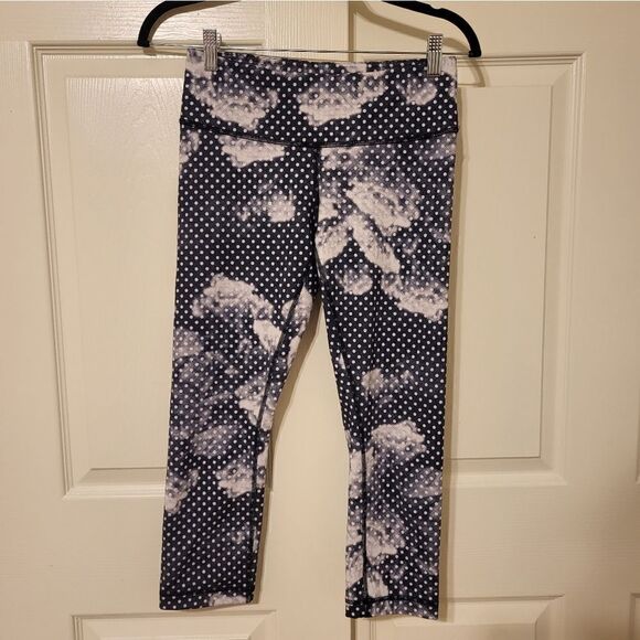 NWOT Lululemon Wunder Under crop full-on Luon Dottie Dream black/white leggings - Picture 1 of 7